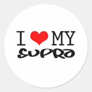 Sticker Rond Classique "j'aime ma" conception supra