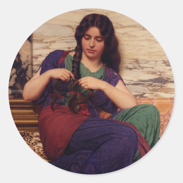 Sticker rond classique John William Godward (Devant)