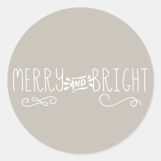 Sticker rond classique joyeux et brillant (Devant)