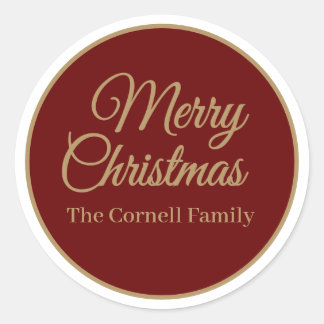 Sticker rond classique Joyeux Noël