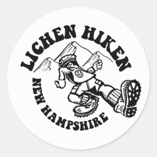 Sticker rond classique Lichen Hiken