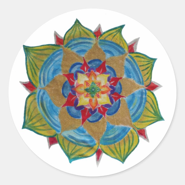 Sticker Rond Classique Mandala, Glossy (Devant)