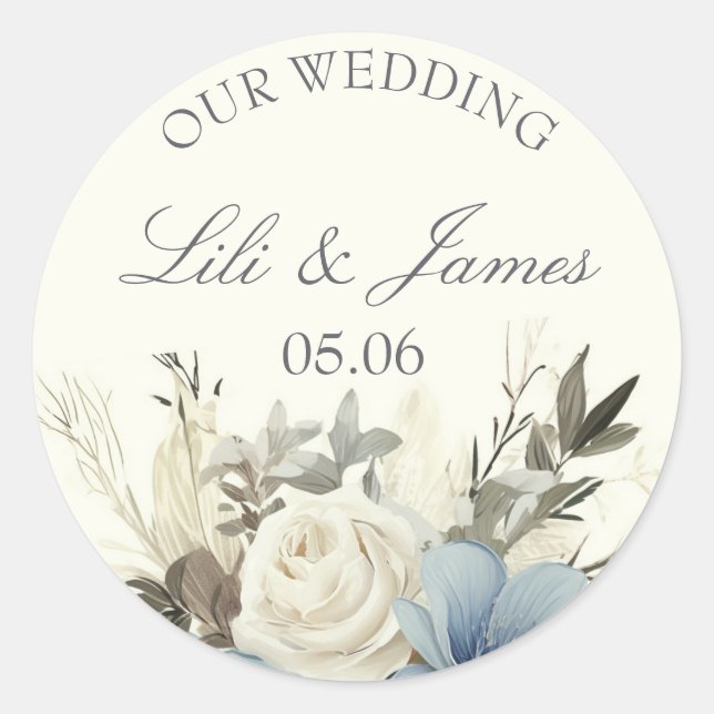 Sticker rond classique Mariage de romance (Devant)