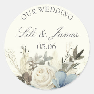 Sticker rond classique Mariage de romance