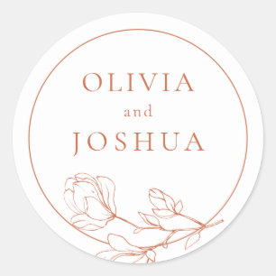 Sticker rond classique Mariage en terre cuite
