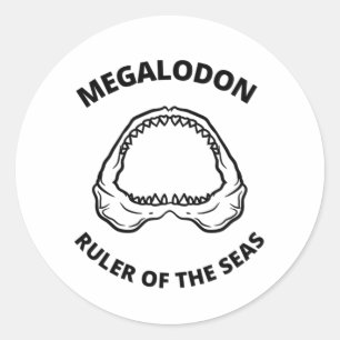 Sticker rond classique Megalodon