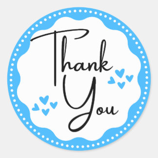 Sticker rond classique Merci Blue Hearts