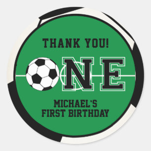 Sticker rond classique Merci de football