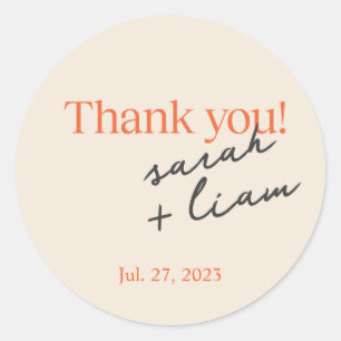 Sticker rond classique Merci de script