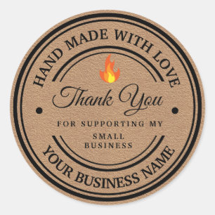 Sticker rond classique Merci flamme
