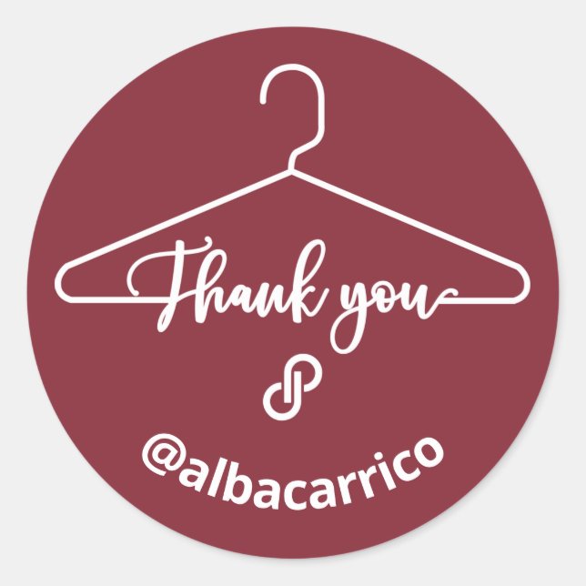 Sticker rond classique Merci Poshmark (Devant)