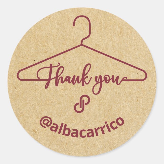 Sticker rond classique Merci Poshmark (Devant)