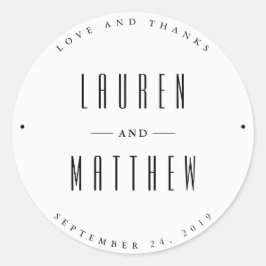 Sticker Rond Classique moderne | Mariage noir et blanc
