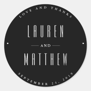 Sticker Rond Classique moderne   Mariage noir et blanc