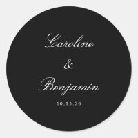 Classique Noir Script élégant Mariage personnalisé
