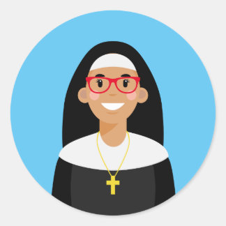 Sticker rond classique Nun