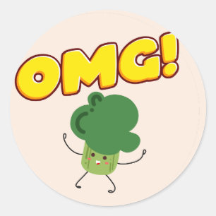 Sticker rond classique OMG Broccoli
