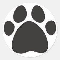 Sticker rond classique/Paw pour animaux domestique