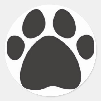 Sticker rond classique/Paw pour animaux domestique