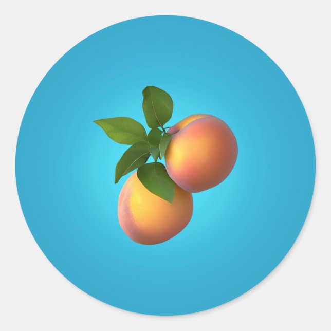 Sticker rond classique Peaches (Devant)