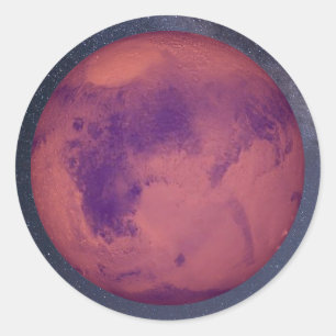 Sticker rond classique planète Mars