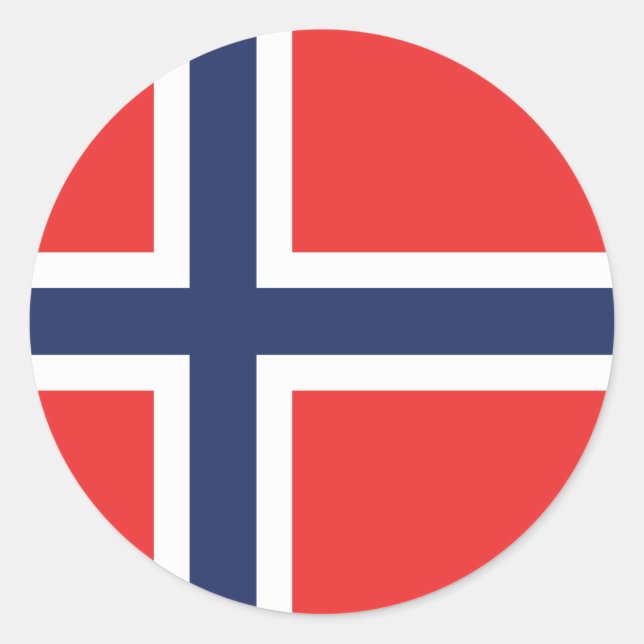 Sticker rond classique pour drapeau norvégien (Devant)