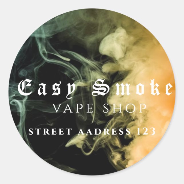 Sticker rond classique pour fumée corolée (Devant)