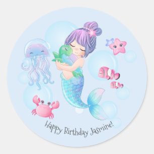 Sticker rond classique pour la fête d'anniversair