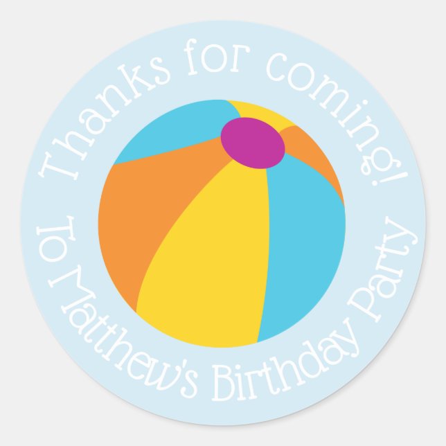 Sticker rond classique pour la fête d'anniversaire (Devant)
