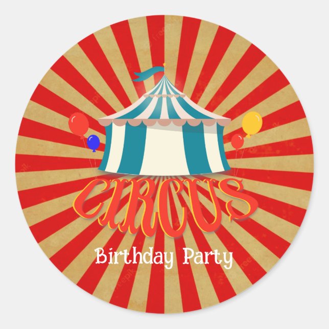 Sticker rond classique pour la fête d'anniversaire (Devant)