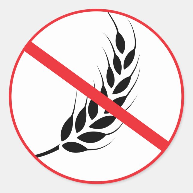 Sticker rond classique pour l'allergie au blé Coel (Devant)