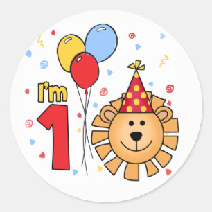 Sticker rond classique pour le premier anniversair