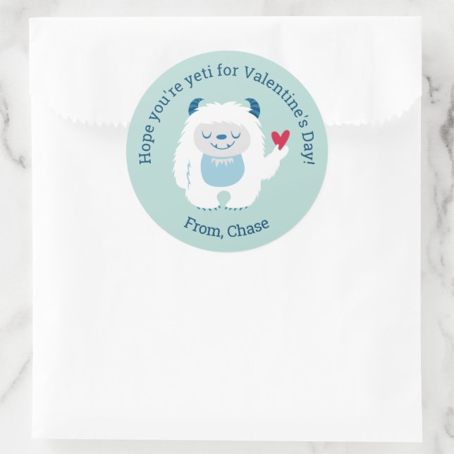 Sticker rond classique pour petits Valentine (Sac)
