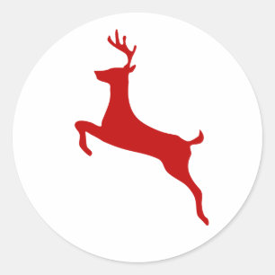 Sticker rond classique pour rennes de Noël
