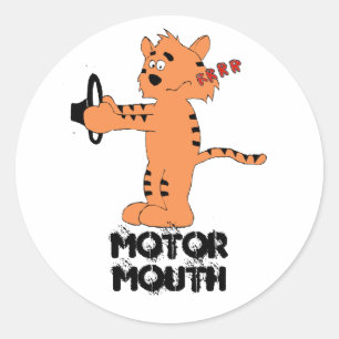 Sticker rond classique pour tigre de dessin animé