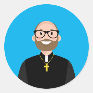 Sticker rond classique Priest