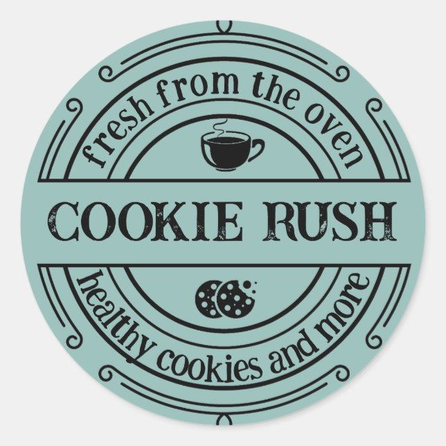 Sticker rond classique Retro Blue Baked (Devant)
