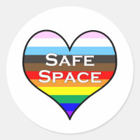 Sticker rond classique Safe Space