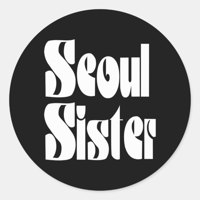 Sticker rond classique Soeur Séoul (Devant)