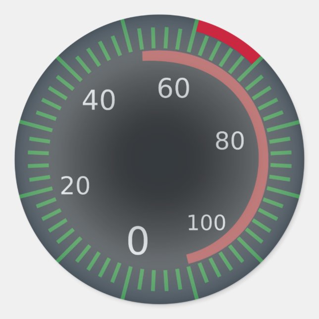 Sticker rond classique Speedometer, brillant (Devant)