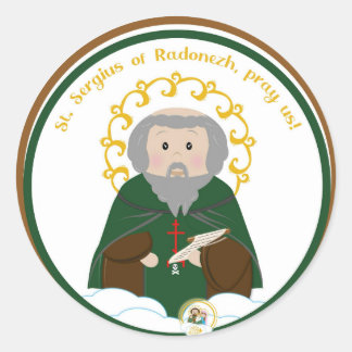 Sticker rond classique St. Serge de Radonej