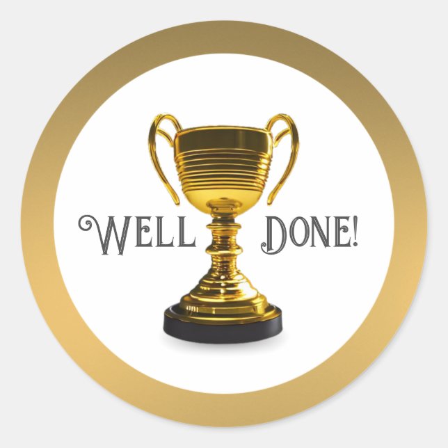Sticker rond classique Trophée bien fait (Devant)