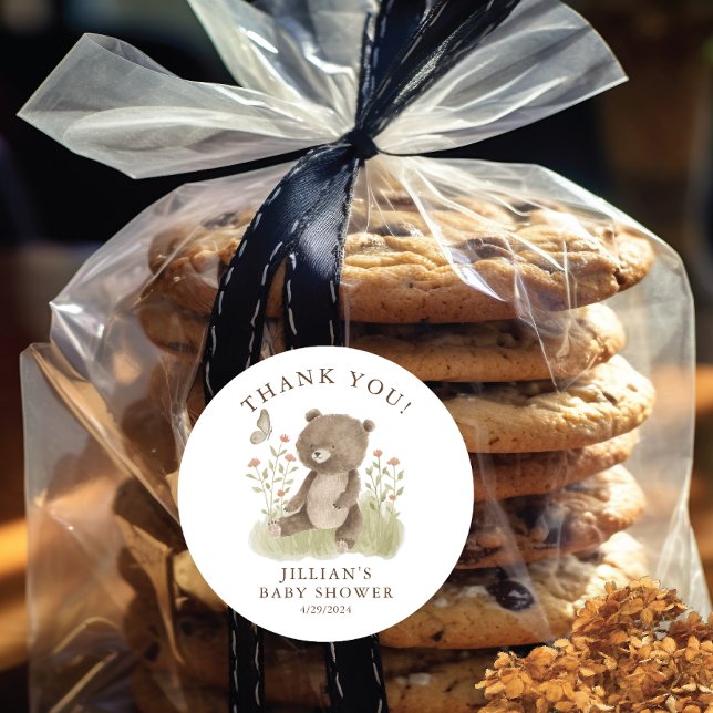 Sticker rond classique Woodland Wonder Bear (Créateur téléchargé)