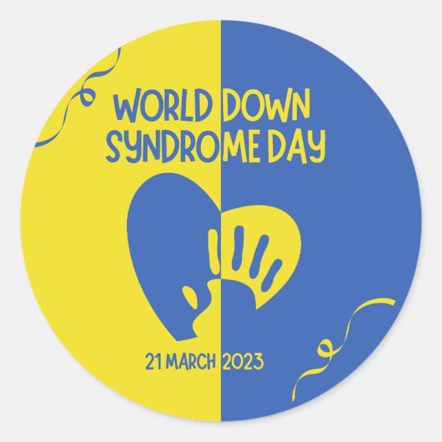 Sticker rond classique World Down Syndrome Day (Devant)