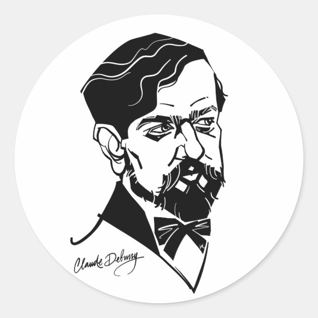 Sticker Rond Claude Debussy (Devant)