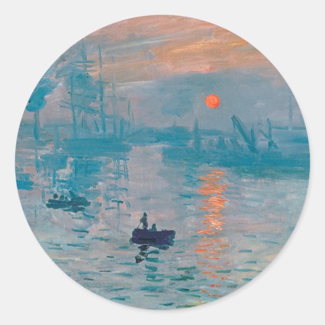 Sticker Rond Claude Monet Impression Sunrise Français (Devant)