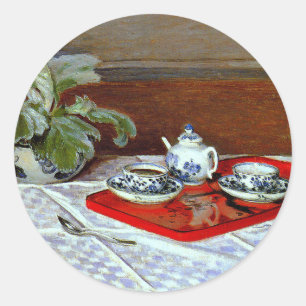 Sticker Rond Claude Monet - Le Service à Thé,