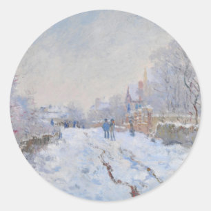 Sticker Rond Claude Monet // Neige à Argenteuil