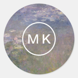 Sticker Rond Claude Monet   Water Lilies Agapanthus