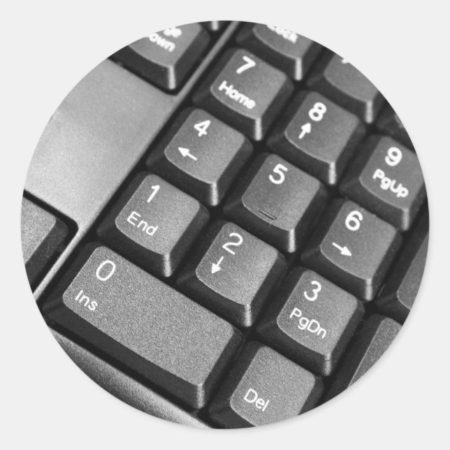 Sticker Rond Clavier informatique (Devant)